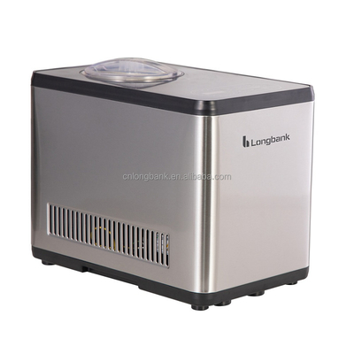 Hotel Automatic Small Ice Cream Maker With Compressor Making 2 Quart Capacity And Stainless Steel Housing With LCD Digital Display