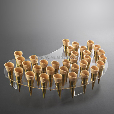 Movable Cone Display Mini Cone Holder Acrylic Ice Cream Display Tray